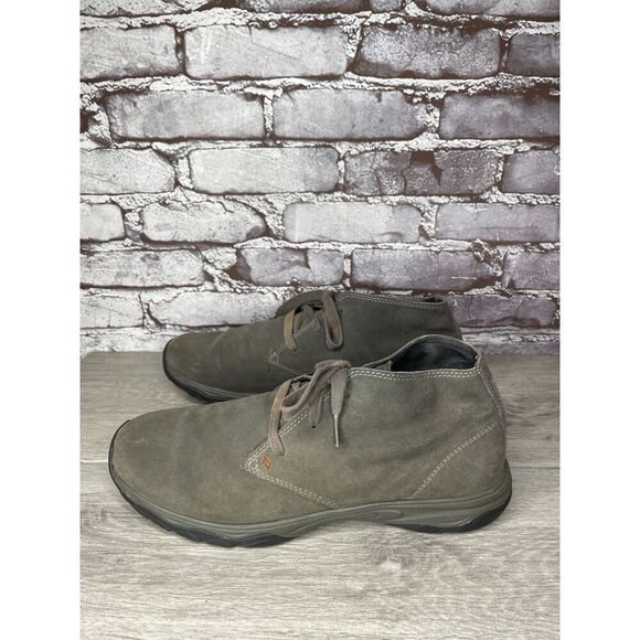 Eddie Bauer Green Brown Suede Leather Mid Lace Up Desert Boots Men 11.5M US/46EU - Picture 13 of 16